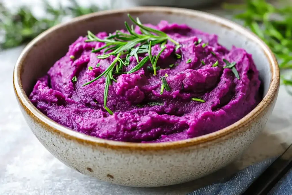 Purple sweet potato mash.