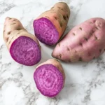 Purple sweet potatoes showing their unique color